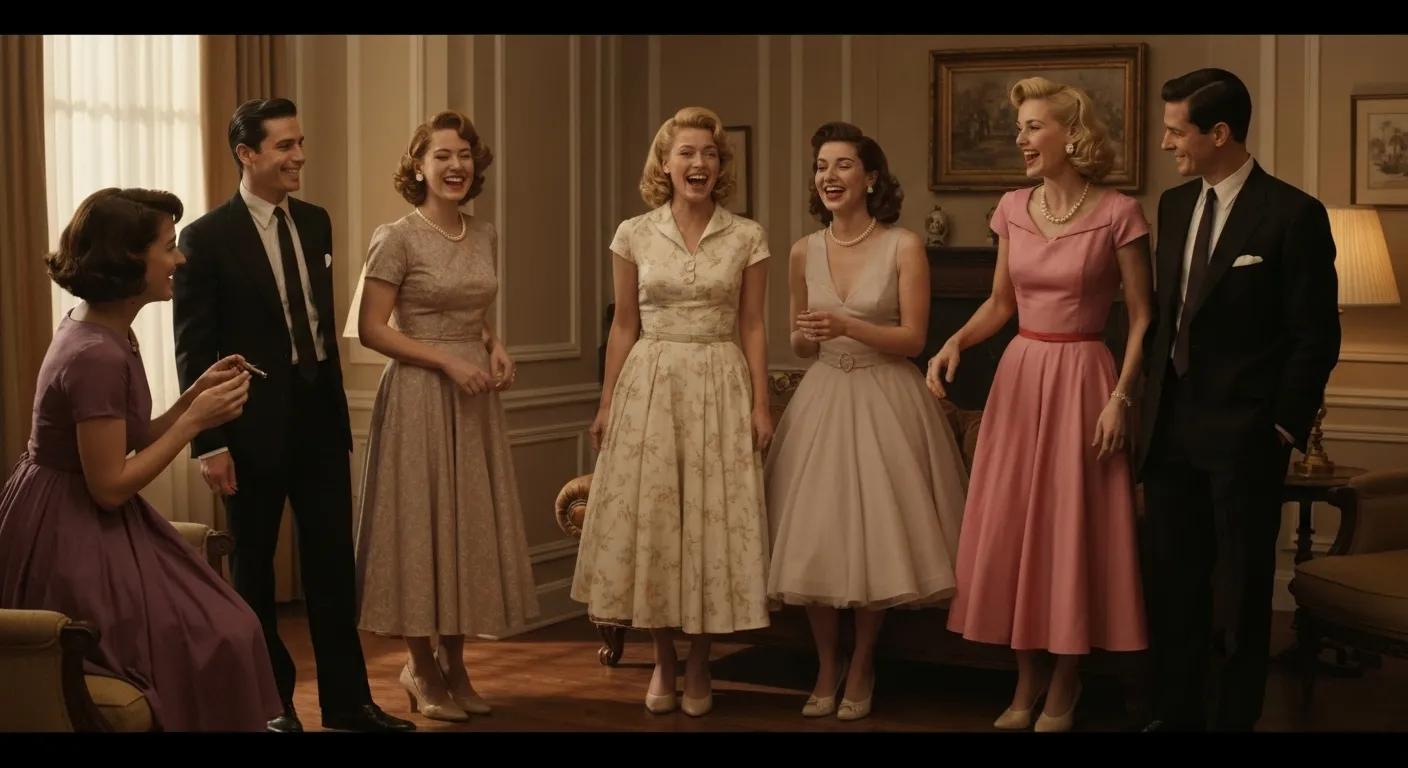 big tits Women in Dresses and Heels from the 1950s smoking pot and having a laugh with men