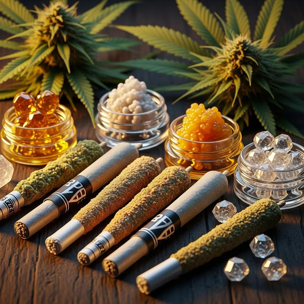 Infused cannabis pre-rolls with concentrates, showcasing the enhanced potency and flavor