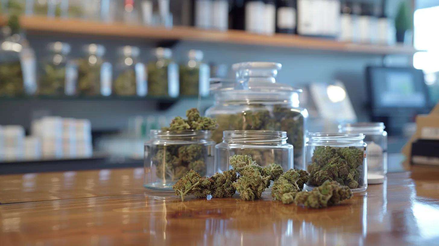 Close-up of a government-issued ID and cannabis products emphasizing legal requirements for purchase